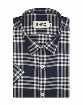 checked shirt with patch pocket