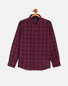 checked shirt with patch pocket