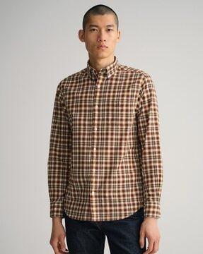 checked shirt with patch pocket