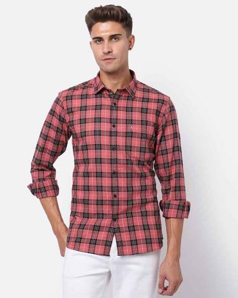 checked shirt with patch pocket