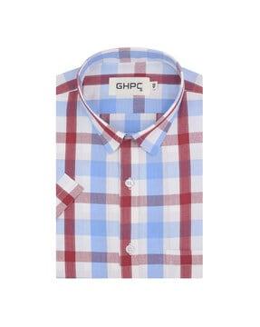 checked shirt with patch pocket