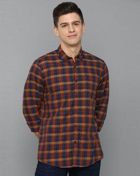 checked shirt with patch pocket