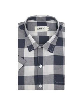 checked shirt with patch pocket