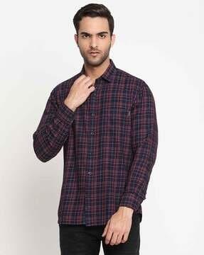 checked shirt with patch pocket