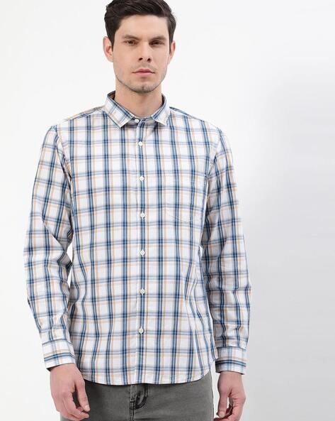 checked shirt with patch pocket