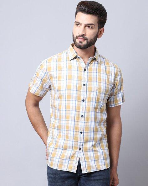 checked shirt with patch pocket