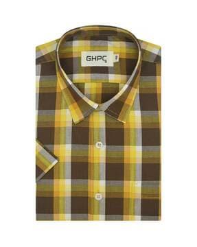 checked shirt with patch pocket