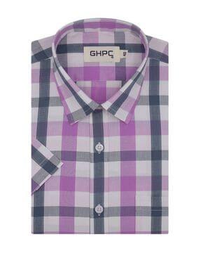 checked shirt with patch pocket