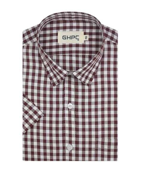 checked shirt with patch pocket