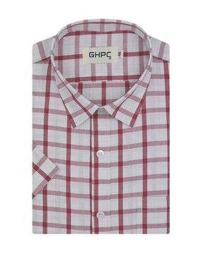 checked shirt with patch pocket