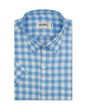 checked shirt with patch pocket