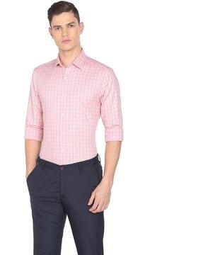 checked shirt with patch pocket