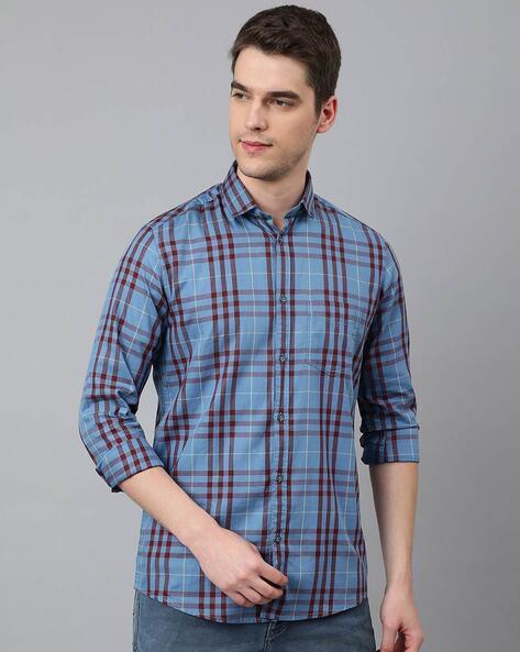checked shirt with patch-pocket