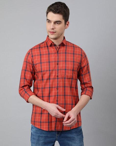 checked shirt with patch-pocket