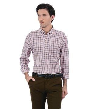 checked shirt with patch pocket