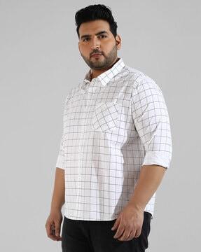 checked shirt with patch pocket