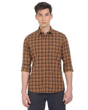 checked shirt with patch pocket