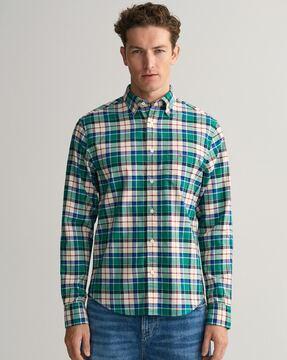 checked shirt with patch pocket