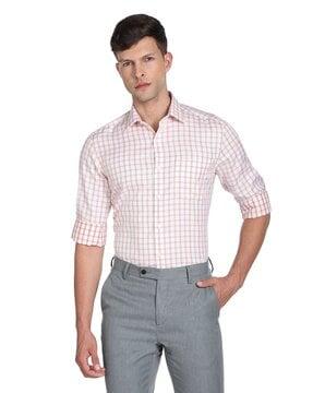 checked shirt with patch pocket