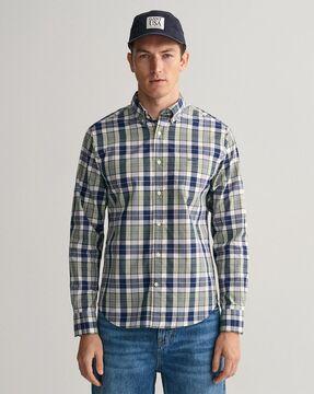 checked shirt with patch pocket