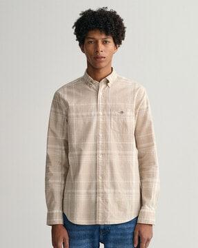 checked shirt with patch pocket