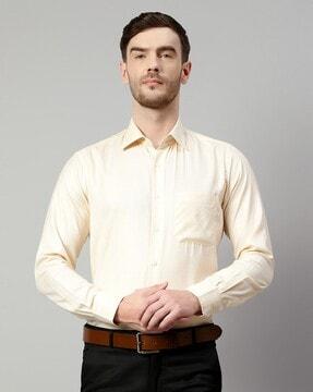 checked shirt with patch pocket