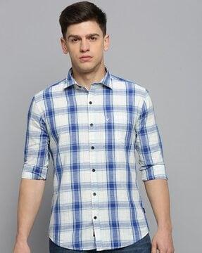 checked shirt with patch pocket