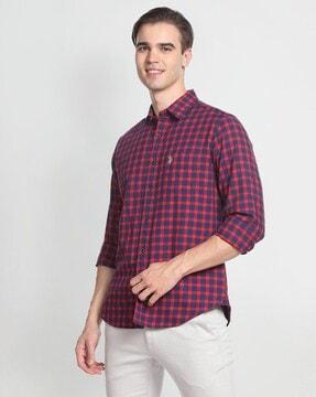 checked shirt with patch pocket