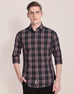 checked shirt with patch pocket