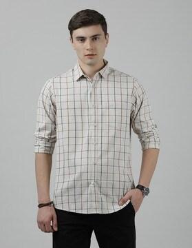 checked shirt with patch pocket