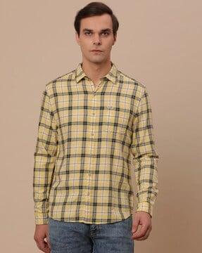 checked shirt with patch pocket