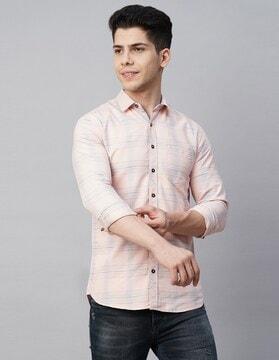 checked shirt with patch pocket