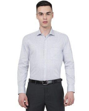 checked shirt with patch pocket