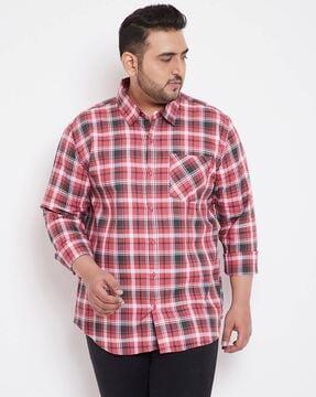 checked shirt with patch pocket