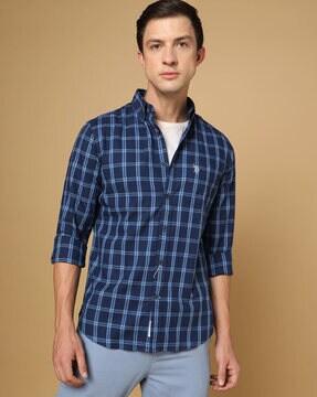 checked shirt with patch pocket