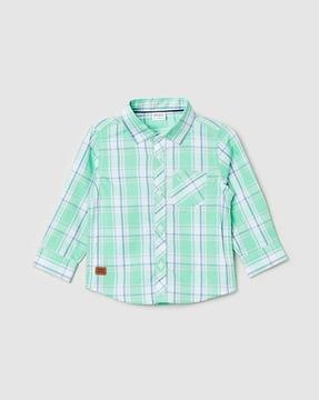 checked shirt with patch pocket