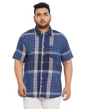 checked shirt with patch pocket