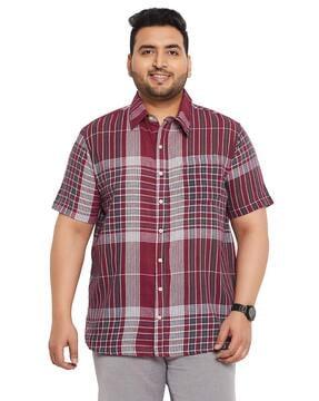 checked shirt with patch pocket