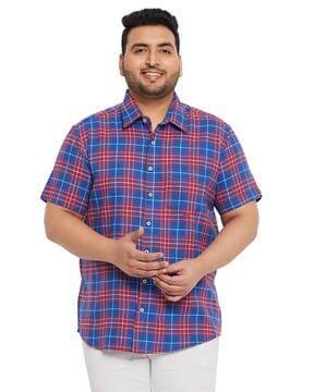 checked shirt with patch pocket