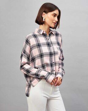 checked shirt with patch pocket