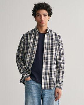 checked shirt with patch pocket