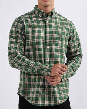 checked shirt with patch pocket