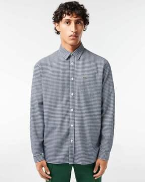 checked shirt with patch pocket