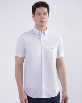 checked shirt with patch pocket