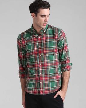 checked shirt with patch pocket