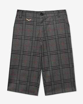 checked shorts with semi-elasticated waist