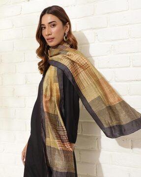 checked silk stole