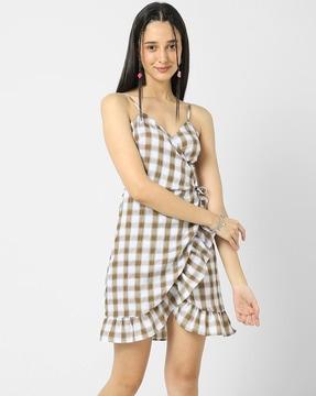 checked skater dress