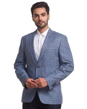 checked slim fit jacket