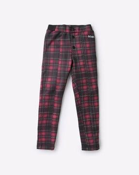 checked slim fit jeggings